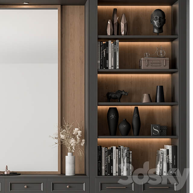 Hallway 34 Classic Black and Wood Entrance 3D Models
