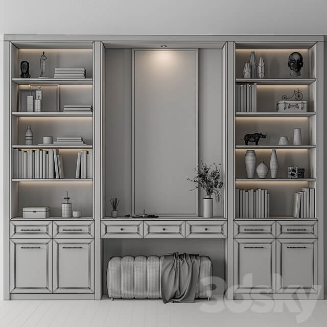 Hallway 34 Classic Black and Wood Entrance 3D Models