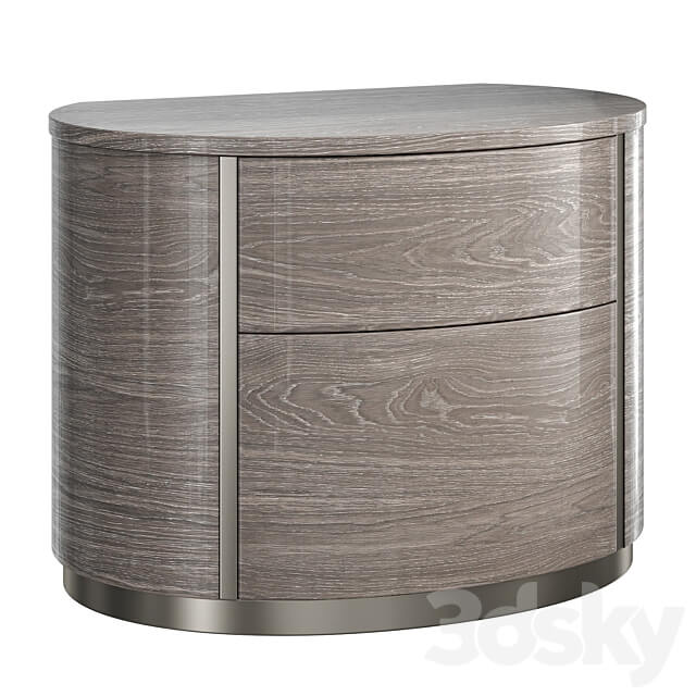 Bedside table Camelgroup Round silver Sideboard Chest of drawer 3D Models