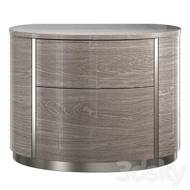 Bedside table Camelgroup Round silver Sideboard Chest of drawer 3D Models