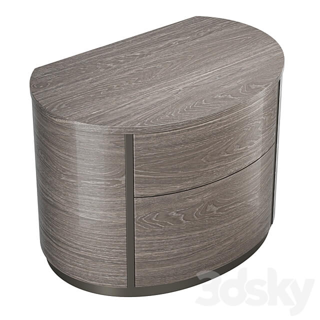 Bedside table Camelgroup Round silver Sideboard Chest of drawer 3D Models