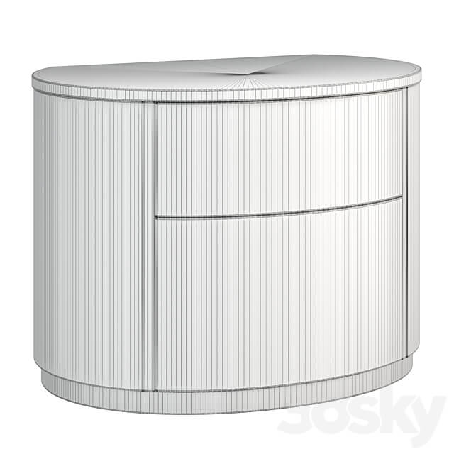 Bedside table Camelgroup Round silver Sideboard Chest of drawer 3D Models