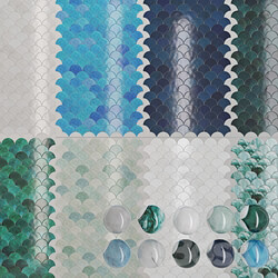 Pentaceramica fish scale tiles 3D Models 