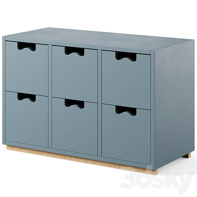 Storage unit SNOW B by Asplund Sideboard Chest of drawer 3D Models