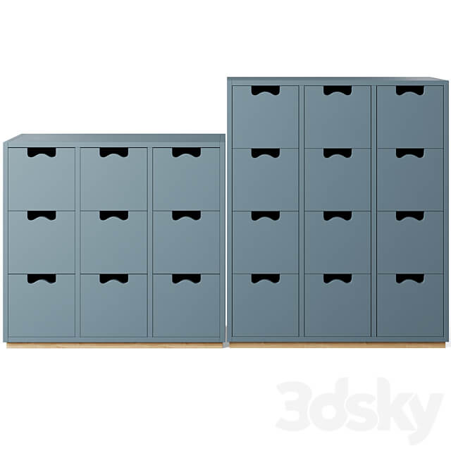 Storage unit SNOW B by Asplund Sideboard Chest of drawer 3D Models