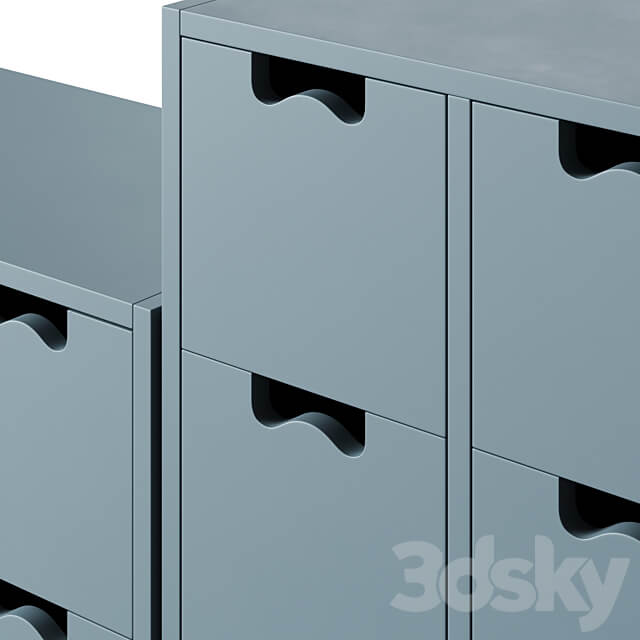 Storage unit SNOW B by Asplund Sideboard Chest of drawer 3D Models