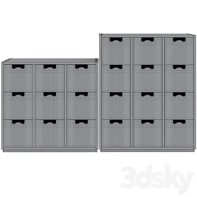 Storage unit SNOW B by Asplund Sideboard Chest of drawer 3D Models
