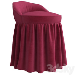 Monogrammed Slipcovered Swivel Stool Ballard Designs 3D Models 