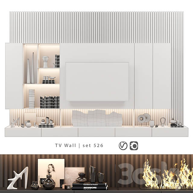 TV Wall set 526 3D Models