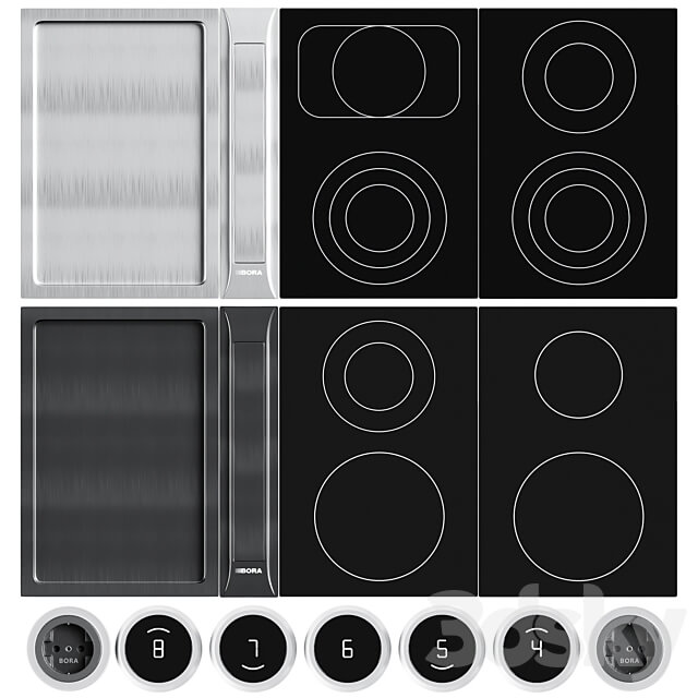 Bora Proffesional Kitchen Appliances 3.0 Cooker set 3D Models