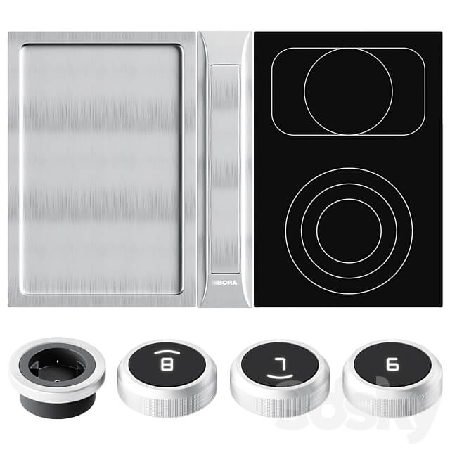 Bora Proffesional Kitchen Appliances 3.0 Cooker set 3D Models