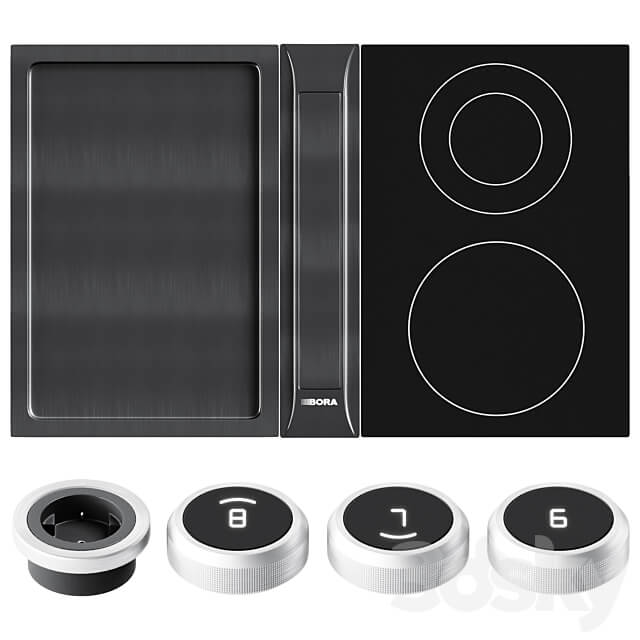 Bora Proffesional Kitchen Appliances 3.0 Cooker set 3D Models
