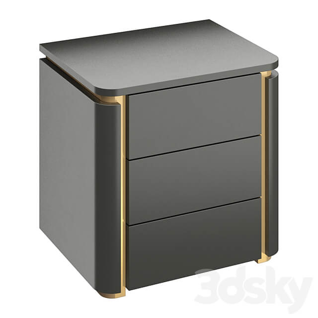 Italian light luxury bedroom bedside table Sideboard Chest of drawer 3D Models