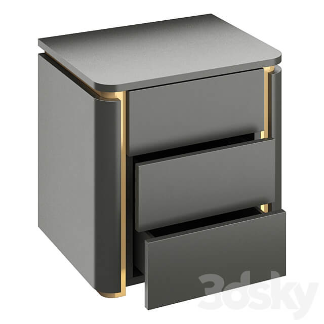 Italian light luxury bedroom bedside table Sideboard Chest of drawer 3D Models