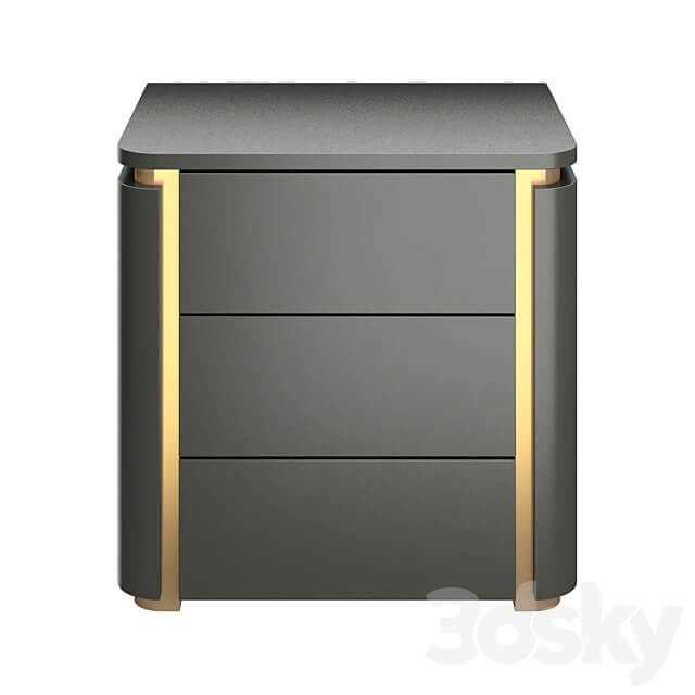 Italian light luxury bedroom bedside table Sideboard Chest of drawer 3D Models