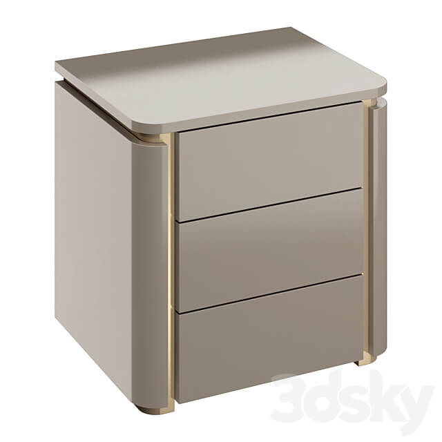 Italian light luxury bedroom bedside table Sideboard Chest of drawer 3D Models