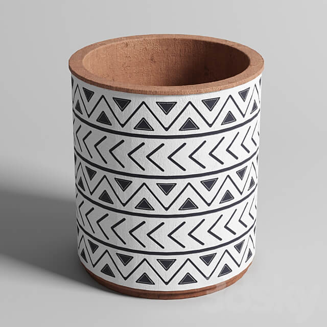 collection of earthenware and patterned concrete vases 3D Models
