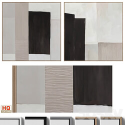 Large Abstract Neutral Wall Art C 440 3D Models 