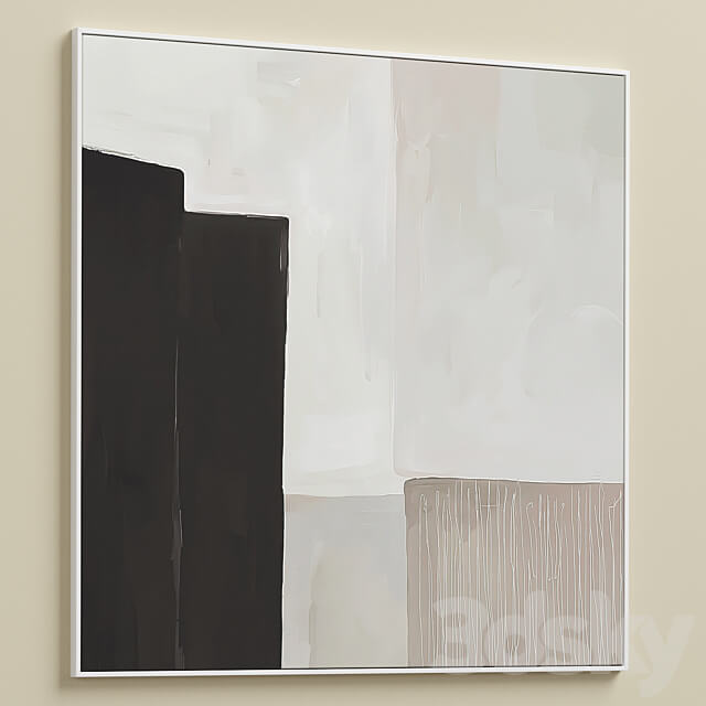 Large Abstract Neutral Wall Art C 440 3D Models