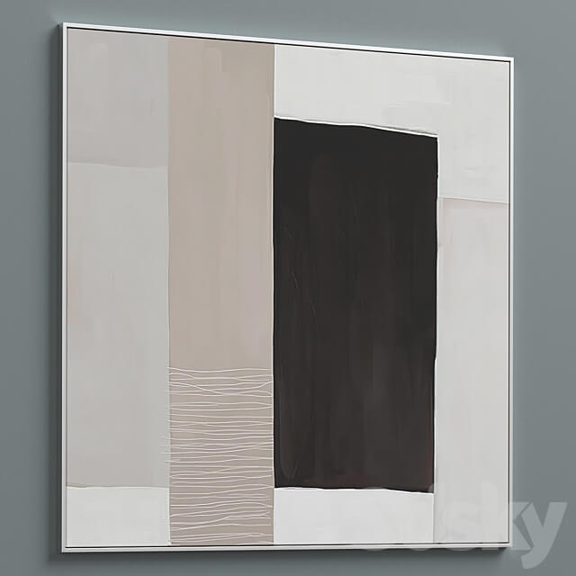 Large Abstract Neutral Wall Art C 440 3D Models