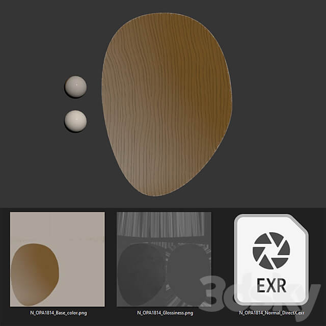 Oval plaster panel 3D Models
