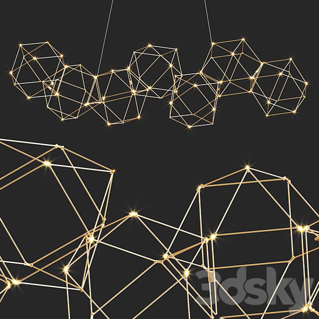 Nebula LED Chandelier Pendant light 3D Models
