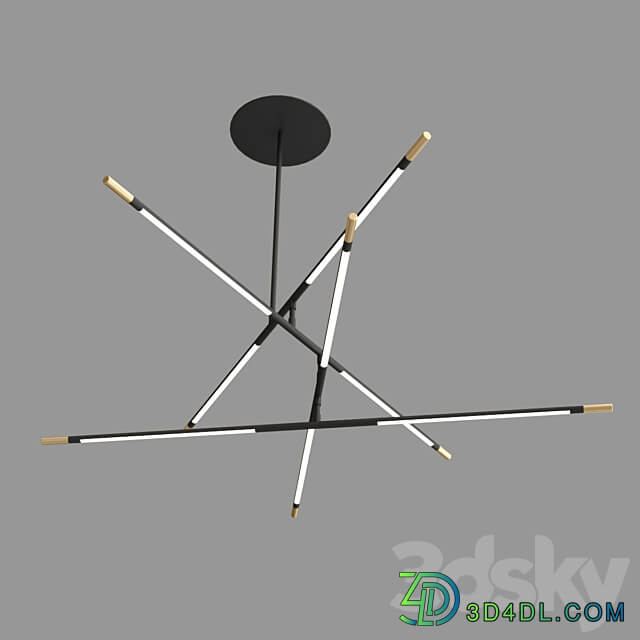 Drawing Line Gold Black collection Pendant light 3D Models