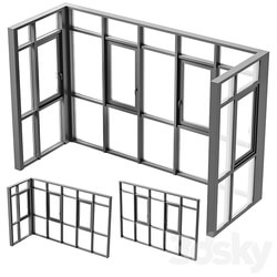Balcony panoramic glazing 3D Models 