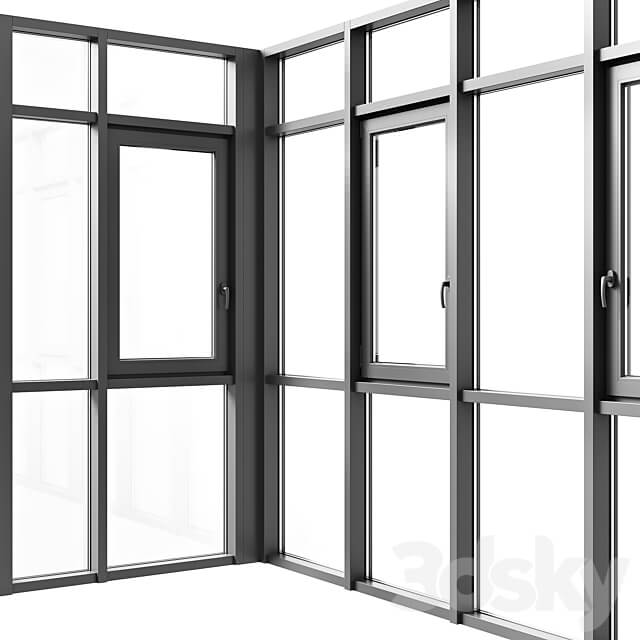 Balcony panoramic glazing 3D Models