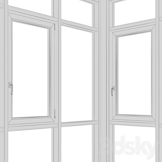 Balcony panoramic glazing 3D Models