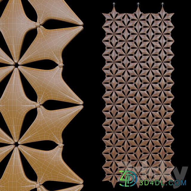 Decorative suspended partition wall Vargov Design 3D Models