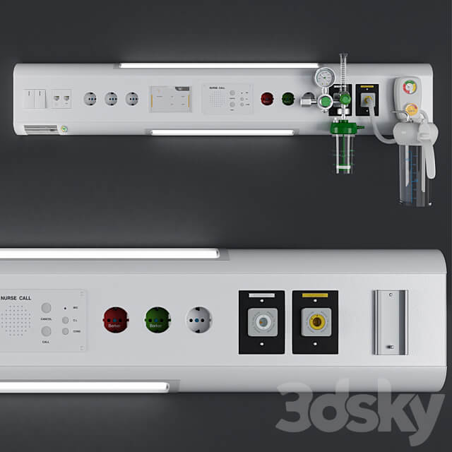 Over bed console unit Hospital Equipment 22 3D Models