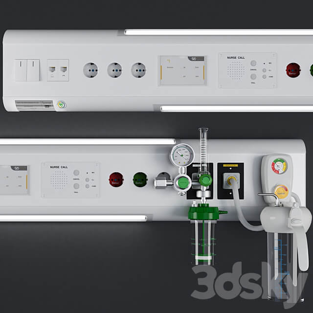 Over bed console unit Hospital Equipment 22 3D Models