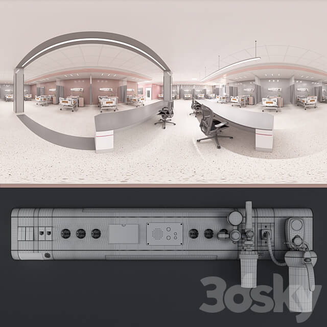 Over bed console unit Hospital Equipment 22 3D Models