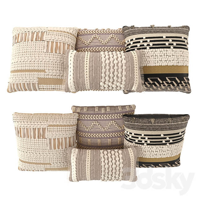 Boho style pillows Other soft seating 3D Models
