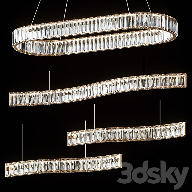 Pendant chandeliers BERTOLDA LONG and LONG C by Lampatron Pendant light 3D Models