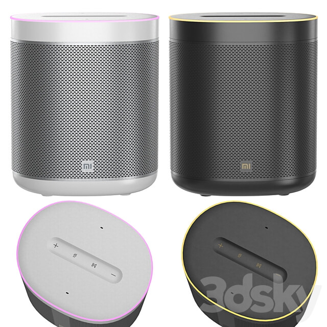 Xiaomi Mi Smart Speaker PBR MR Black and Silver 3D Models