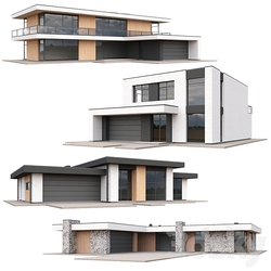Set of low poly houses 02 3D Models 