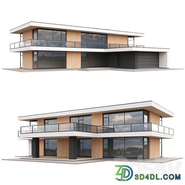 Set of low poly houses 02 3D Models