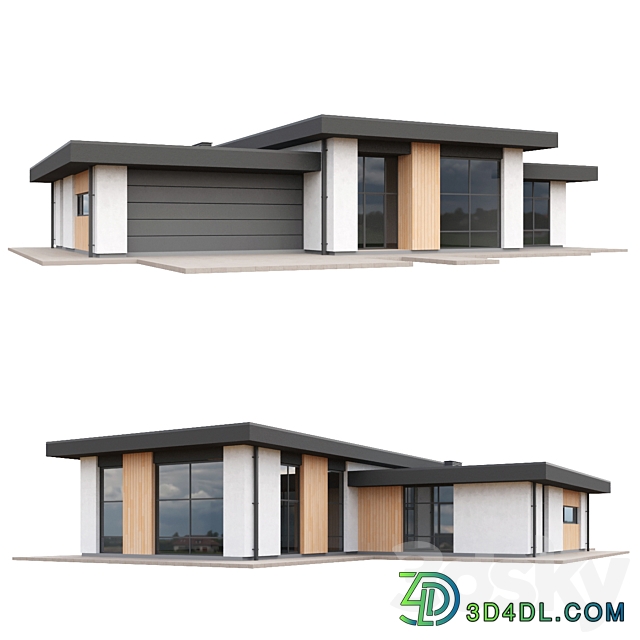 Set of low poly houses 02 3D Models