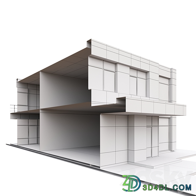Set of low poly houses 02 3D Models