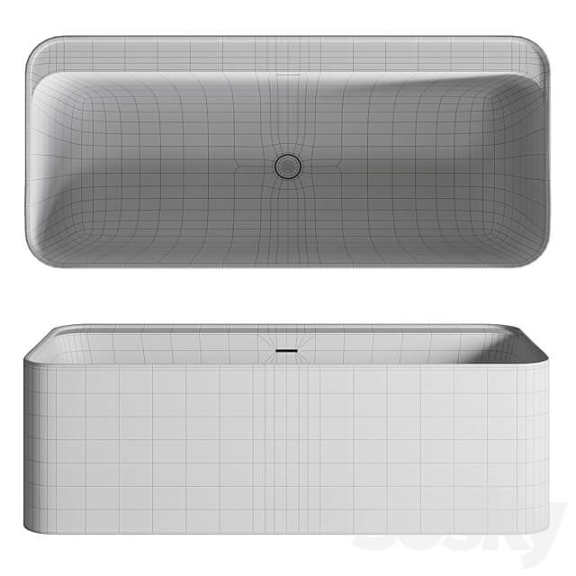 Aquaroc Icon Solid Surface Stone Resin Bath 1600 3D Models