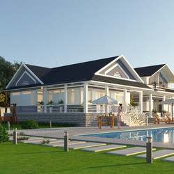 3D Exterior House 2 Scene Model 3dsmax By Huy Hieu Lee 