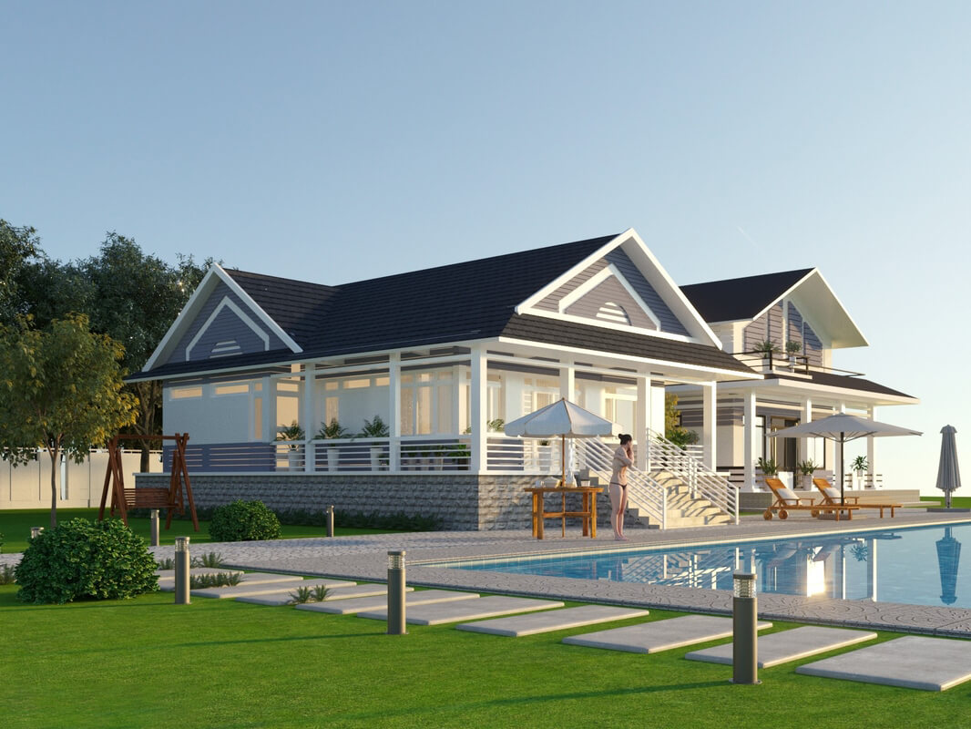 3D Exterior House 2 Scene Model 3dsmax By Huy Hieu Lee
