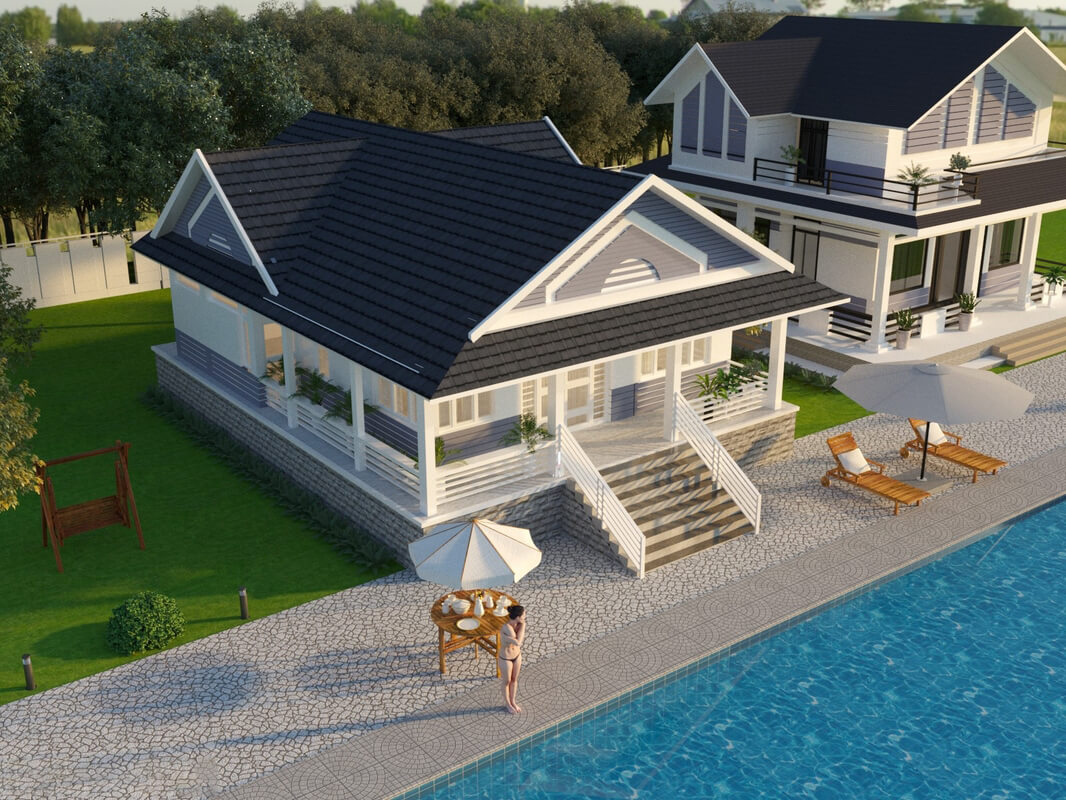 3D Exterior House 2 Scene Model 3dsmax By Huy Hieu Lee