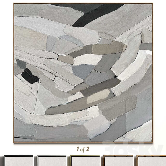 Plaster two square photo frames R 54 3D Models