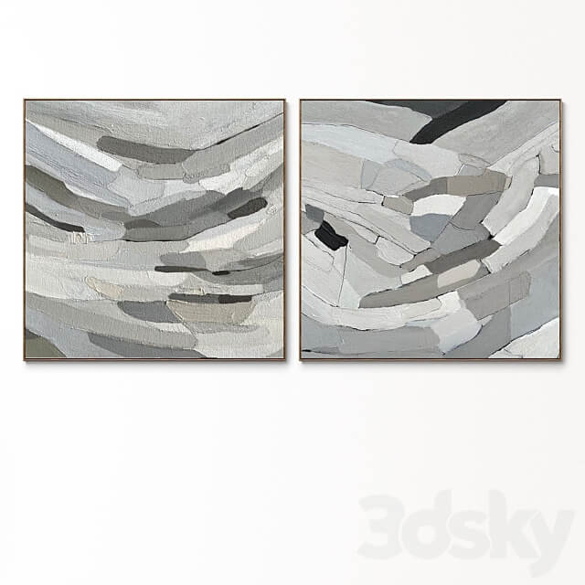 Plaster two square photo frames R 54 3D Models