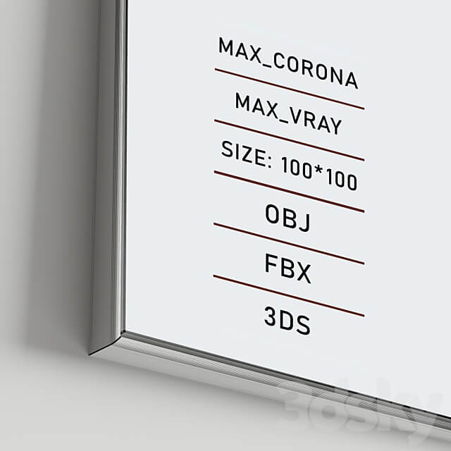 Plaster two square photo frames R 54 3D Models