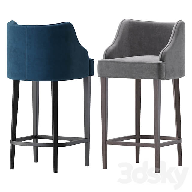 Bar Stool MELOD by Cazarina Interiors 3 Colors Version Барный Стул МЕЛОДИ 3D Models
