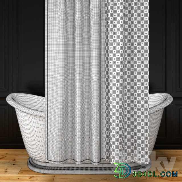 Bathroom accessories Alice bath shower curtain oval rail N2